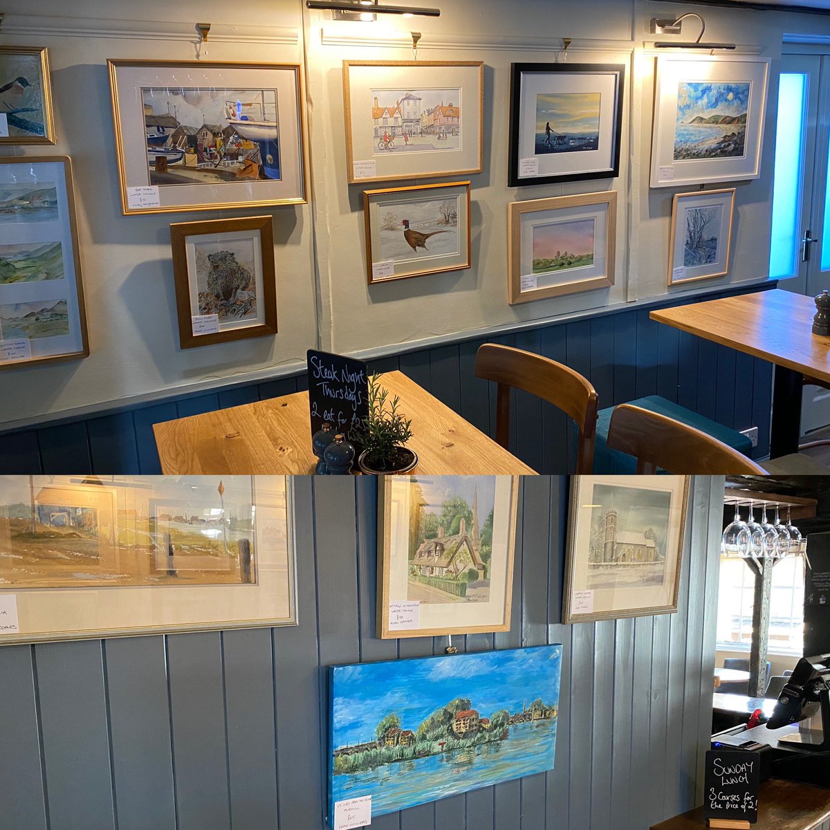 axeandcompass's tweet photo. Did you know.?......we have an art gallery in the pub, ever changing & showcasing work by local artists for sale. Pop in and take a look! #artclub #localpub #morethanjustapub #dogfriendlypub #hemingfordabbots #hemingfordartclub https://t.co/qW0cHKVT9N