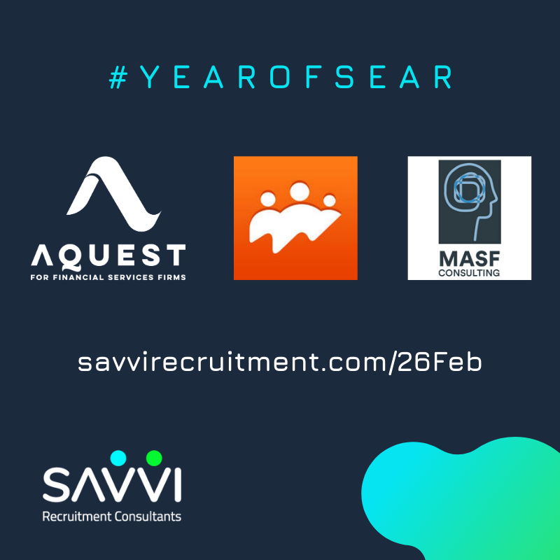 Only a few spaces remaining for our #YEAROFSEAR event tonight in WeWork Charlemont Exchange.  Networking and drinks from 6pm, panel discussion kicking off at 6.30pm with interactive Q&amp;A session.  Book here: savvirecruitment.com/26feb

<a href="/theresecadell/">Therese Cadell</a> <a href="/jennifergcahill/">Jennifer Cahill</a> <a href="/DLRURQ/">DanielLawlorRURQ</a>