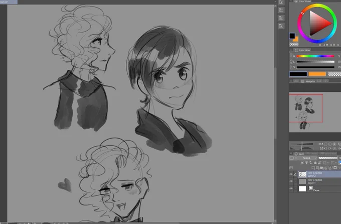 2am doodles before snoozing

I don't usually sketch in CSP since I couldn't find a brush that would replicate my PS sketch brushes, but I think I found the proper brushes now... 