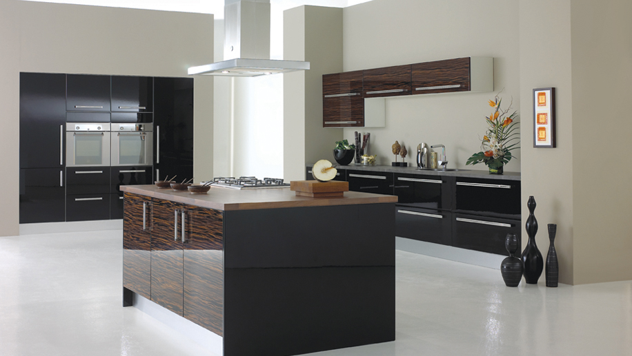 Fusion - <a href="/ECF_Ltd/">ECF Ltd</a> 

Fusion featured here in High Gloss Black and Macassar Ebony. Crisp lines and slab style really brings gleaming and glossy to life in any kitchen, with