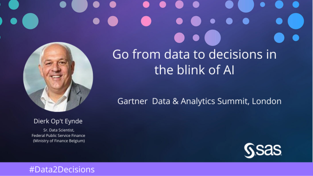 Janschje's tweet photo. Join us at #GartnerDA where Dierk Op't Eynde, will share how the Belgian Federal Public Service for Finance is moving towards an organization driven by analytics by applying data mining and AI #Data2Decisions #Road2AI https://t.co/5WQ2y4T8Kp https://t.co/YV5QBXho3S