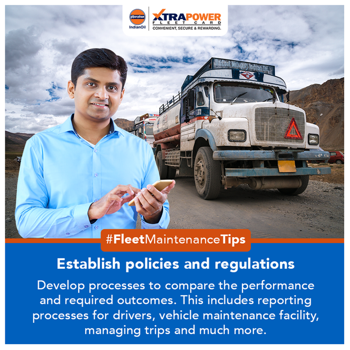 IOCXTRAPOWER's tweet photo. With effective policies and regulation, your business can get an upwards lift in terms of performance and profit.
.
#XTRAPOWER #FleetManagementTips @IOCRetail @IndianOilcl @IndianOil_Highw https://t.co/WNNYHjN4Bl