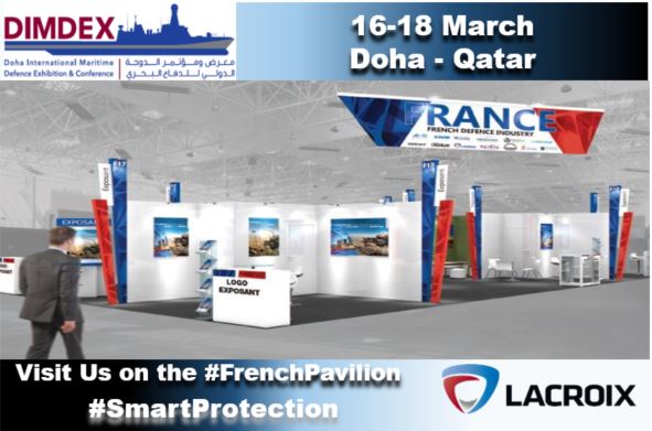 LACROIX_Defense's tweet photo. Mark your #Agendas #DIMDEX2020 is in 2 weeks. Meet us on the #FrenchPavilion from @Gican_InduNav  booth H4-208 @DIMDEXQatar cc  @ArmyRecognition @navalnewscom @ShephardNews @IHSMarkit https://t.co/6C8ExNd7ht