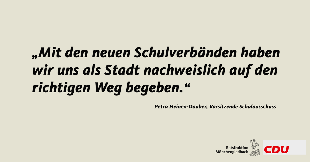 CDU_MG's tweet photo. In den drei neuen Schulverbänden in Mönchengladbach kooperieren Hauptschulen, Realschulen und Gymnasien, um jeder Schülerin und jedem Schüler den bestmöglichen Abschluss zu ermöglichen: https://t.co/33S1Z3fWko. https://t.co/gG3aLa26Vf