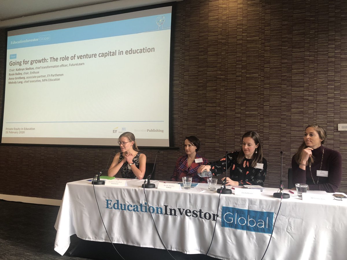 EduInvestor's tweet photo. Time for the first panel of the day exploring the role of venture capital in education #EIPrivateEquity https://t.co/jyggzE6TzM