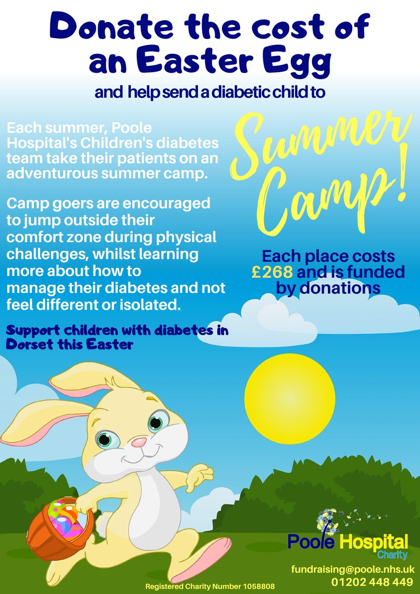 UHDcharity's tweet photo. #TGIF 6 weeks until Easter Weekend! Donate the cost of an Easter egg today and help send a diabetic child to summer camp! https://t.co/frlwIaJPHb https://t.co/aOBcofuXmB