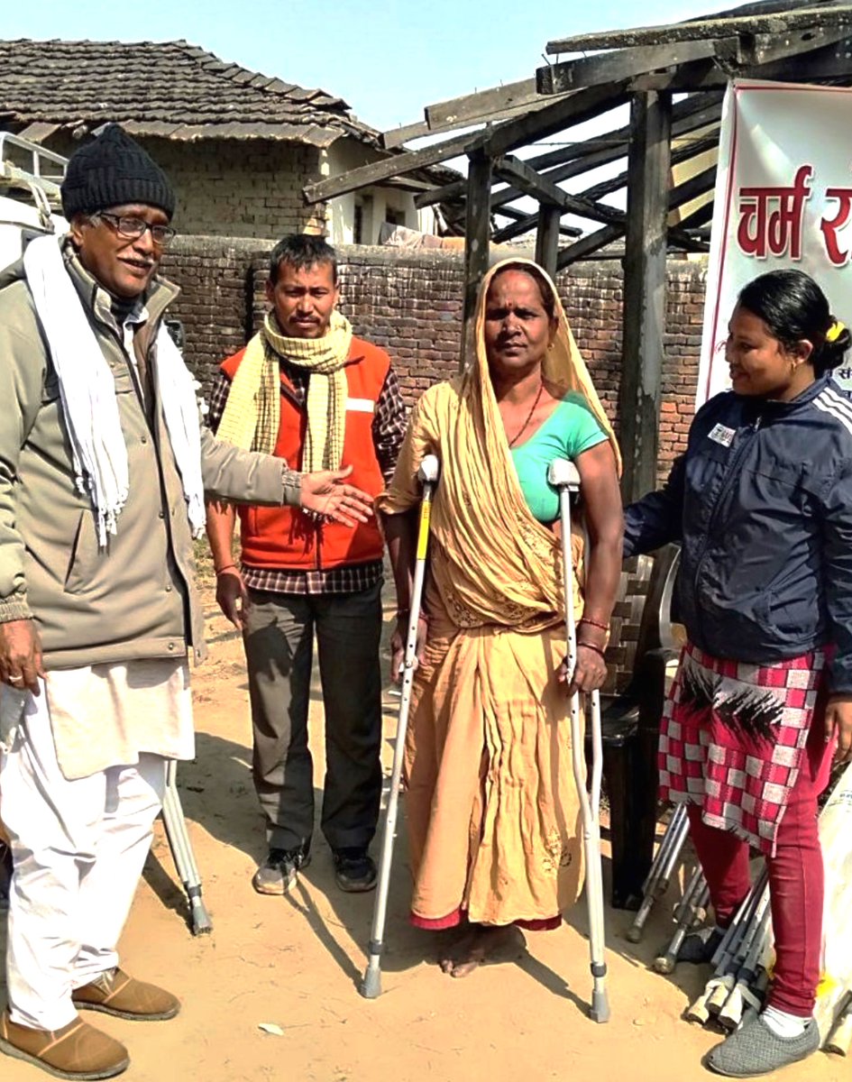 We join the 🌍 in celebrating #LeprosyDay2020 with a recent mobile #rehabilitation camp for leprosy affected people in remote areas of #Nepal. The team of our local partner organization supported people like Somni, 55, to receive customized #AssistiveDevices for independence 🙌.