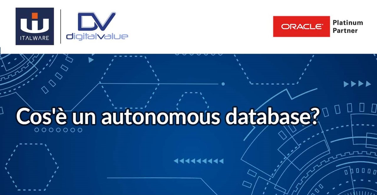 Italware1's tweet photo. Cos'è un autonomous database? Un database #cloud che utilizza funzionalità di macchine learning per eliminare l'errore umano. Scopri come funziona! CLICCA QUI >>> https://t.co/VDu4EuJb0a #Oracle #Autonomous #Database https://t.co/W4wantbLii