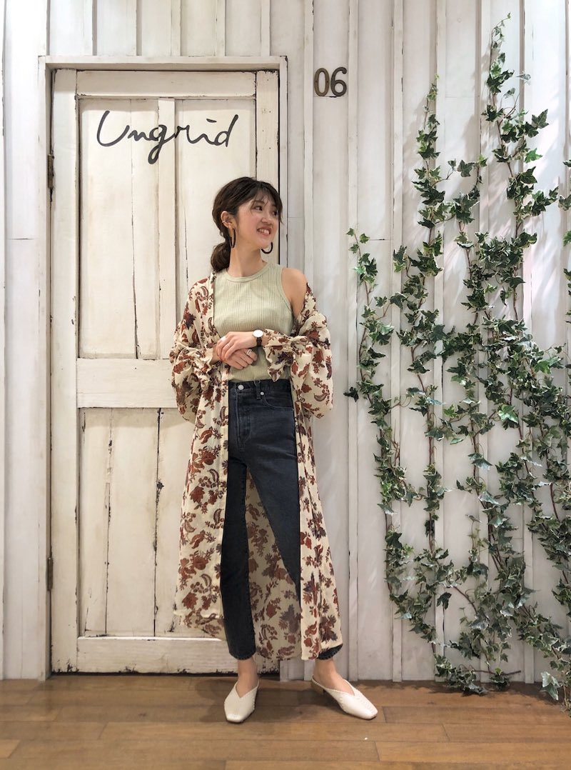 ◎Ungrid ラメジャガードフラワープリントワンピース-connectedremag.com