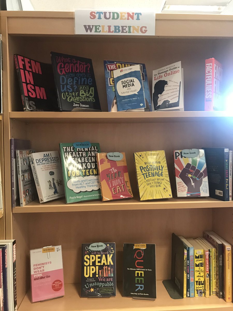LibraryUpper's tweet image. We have some super books in our Student Wellbeing section. Come take a look 🤓