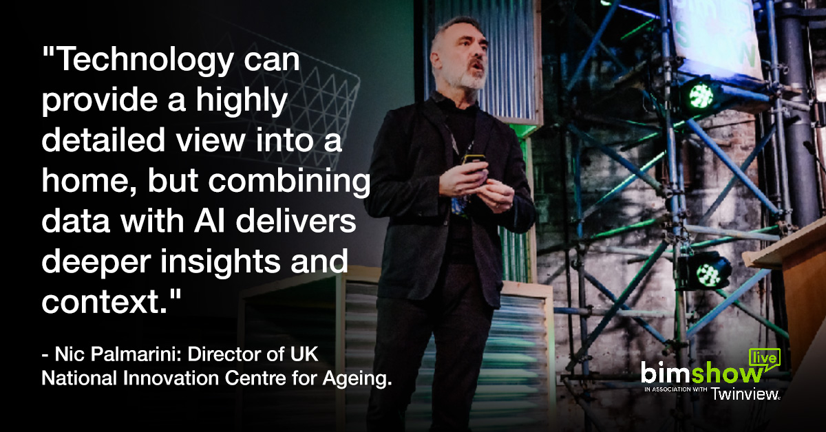 BIMShowLive's tweet photo. "We want to move from what we know inside the home and use it to find out what is happening outside of the home - that means we can redesign a city based on needs and wants." - @nipalm, @InnovAgeUK.

#BIMShowlive
#BSL2020 #BIMForGood https://t.co/eVYdgECbf2