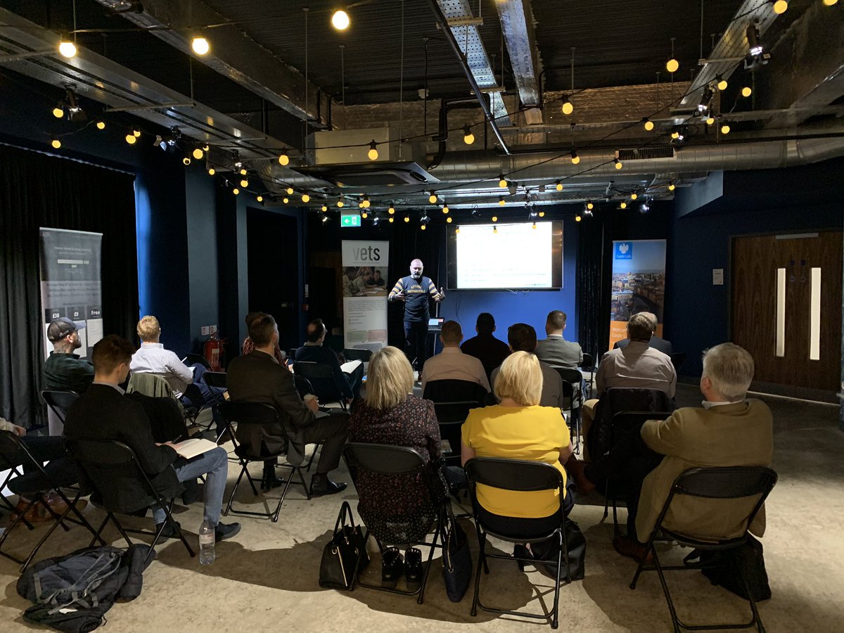 VETSUKAF's tweet photo. #VETSTech launch in #Leeds at the very funky @Eagle_Lab_Leeds. Service Leavers and Veterans gaining an insight into starting your own business. #startup https://t.co/lEMN0mmziB