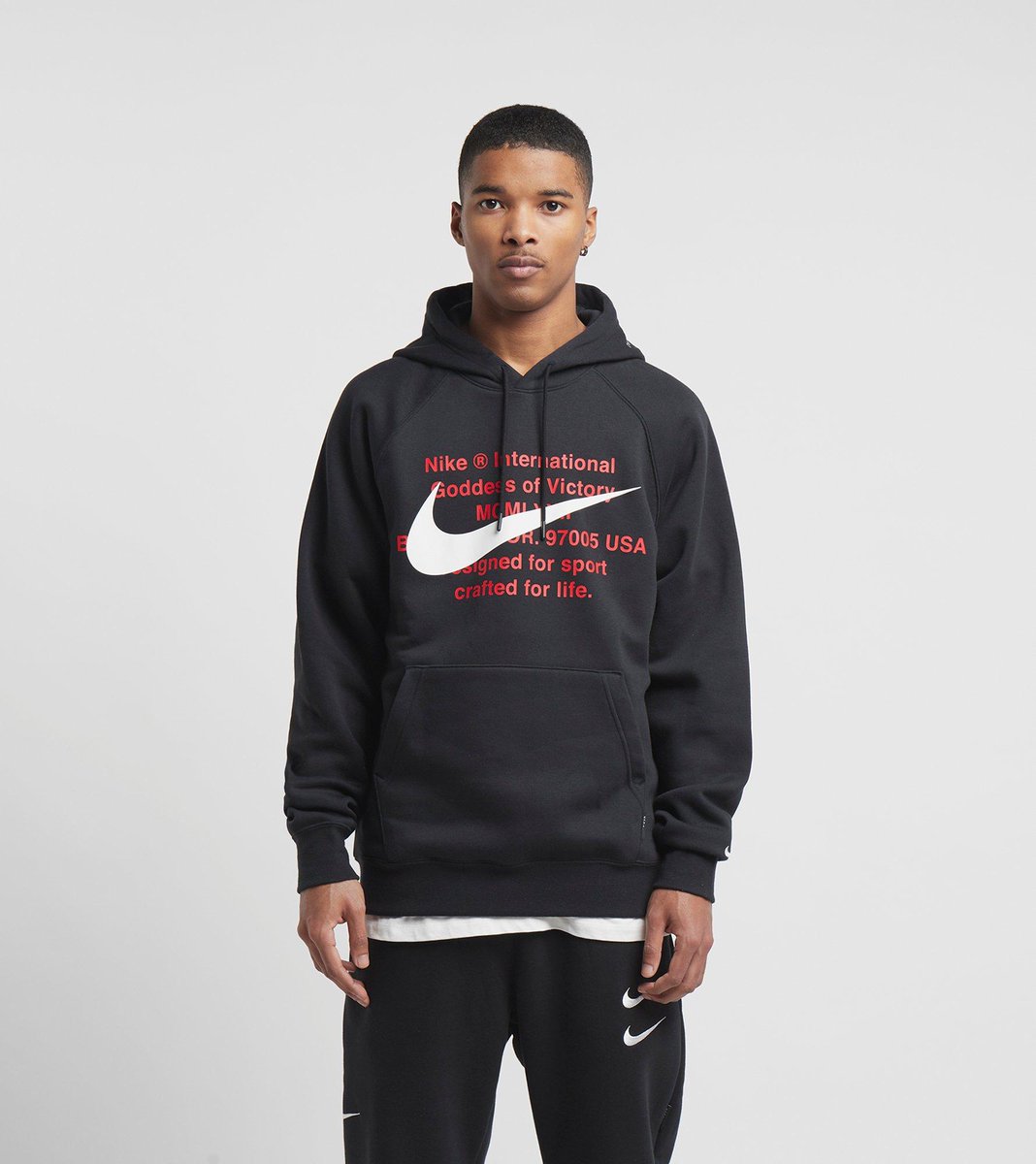 nike swoosh overhead hoodie grey