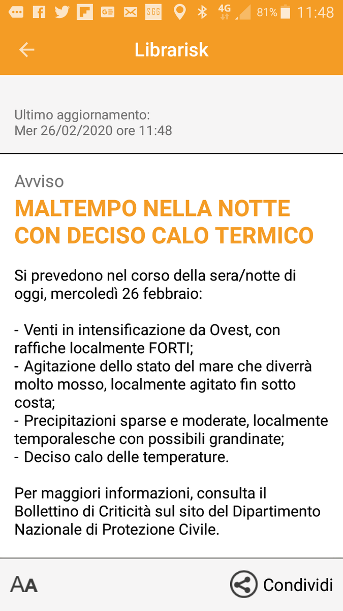 Librarisk's tweet photo. Via @Librarisk, il Comune di #Palmi informa circa previsione di "maltempo nella notte, con deciso calo termico"

@DPCgov @prociv_calabria @Cfm_Arpacal @ArpaCalabria #pasocial #socialprociv #protezionecivile #allertameteoCAL @iononrischio https://t.co/Pm8Ac1BCLL