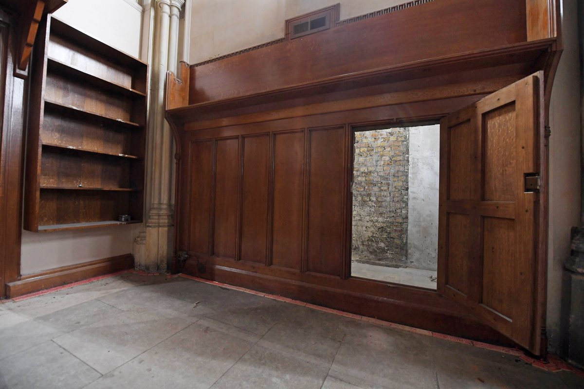 One entrance was hidden and forgotten behind wooden panelling. 