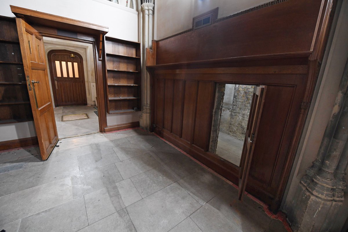One entrance was hidden and forgotten behind wooden panelling. 