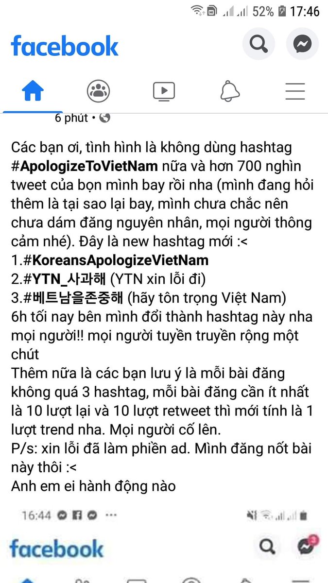 Đổi hastag rồi nha mọi người ơi
#KoreansApologizetoVietNam
#YTN_사과해
#베트남을존중해
Xài 3 cái này nha