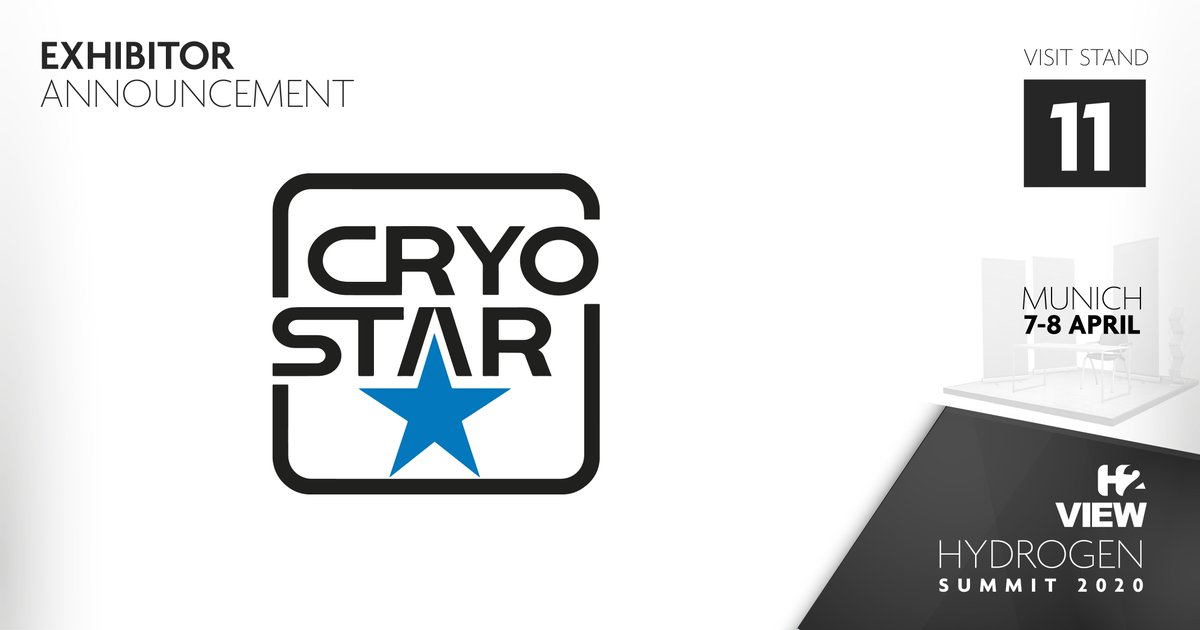 h2_view's tweet photo. #EXHIBITORANNOUNCEMENT: We are extremely pleased to announce #Cryostar are exhibiting at our upcoming #Hydrogen Summit 2020!
Book your ticket today for #H2Munich2020 and visit them at stand 11! --> https://t.co/E59xzR6mUF https://t.co/B29xDFiPXV