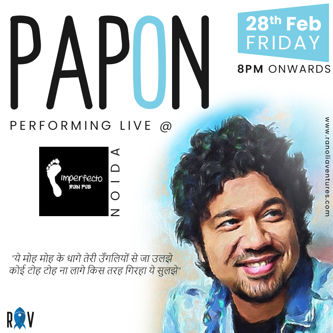 Relive the chilly Noida winters and groove along with the magical voice of Papon on 28th feb at Imperfecto Ruin Pub, Logix Mall. 
.
.
#Papon #paponmusic #paponlive #livemusic #livemusicrocks #livemusicians #liveconcert #livestream #liveconcerts #live #music #musica #musicislife