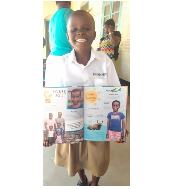WarChildUK's tweet photo. Our partnership with @lpkids has bought some incredible stories to life, such as Esther from Uganda. Here is the special moment that Esther and her family received their copy of 'This is my World'. 

With every copy sold, £1 is donated to War Child UK 🖤 https://t.co/TX32tEzWGs