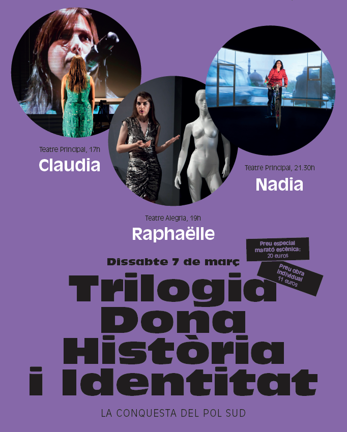 terrassateatre's tweet photo. TRILOGIA Dona, història i identitat.
💣#Claudia 💣#Raphaelle 💣#Nadia
3 obres documentals centrades en la relació entre l’experiència individual de tres dones i la història col·lectiva.
3 obres @delpolsud (en una sola tarda!)
només 20 euros.
👉🏼 https://t.co/SxzAMeoy5x https://t.co/Cc65BCrEim