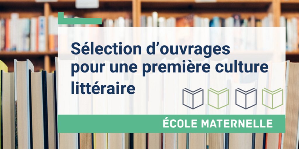 Eduscol's tweet photo. La #Littérature à l'École 📚 Retrouvez sur éduscol une sélection d'ouvrages actualisée, pour développer chez les élèves de #Cycle1 le goût de la #lecture.
Une liste de 300 titres à feuilleter, conter, mettre en scène,... pour entrer dans le récit 🔎 https://t.co/UFsq0cfAeW https://t.co/SPsqBGZYbS
