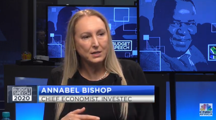 <a href="/ABishopInvestec/">Annabel Bishop</a> <a href="/kyle_mandy/">Kyle Mandy</a> <a href="/Tendani1M/">Tendani Mantshimuli</a> [ON AIR] #Budget2020: "Over the past 10 years we've seen huge tax increases &amp; a massive run up in taxation. It's been one of the reasons why economic growth has slowed so much" - Annabel Bishop, <a href="/ABishopInvestec/">Annabel Bishop</a>, unpacks the expectations of #BudgetSpeech2020. #CNBCAfrica