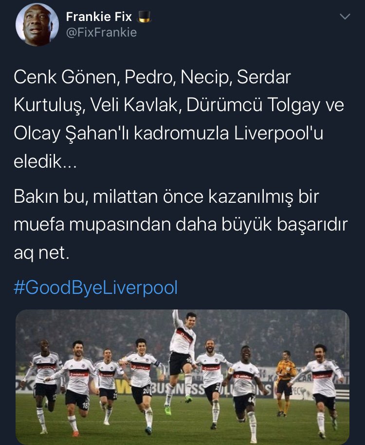 Gerizekalı yerdiğin UEFA kupasının son 32 turu maçı değil mi bu? Ahahhahahaha @FixFrankie 

 #GoodByeLiverpool