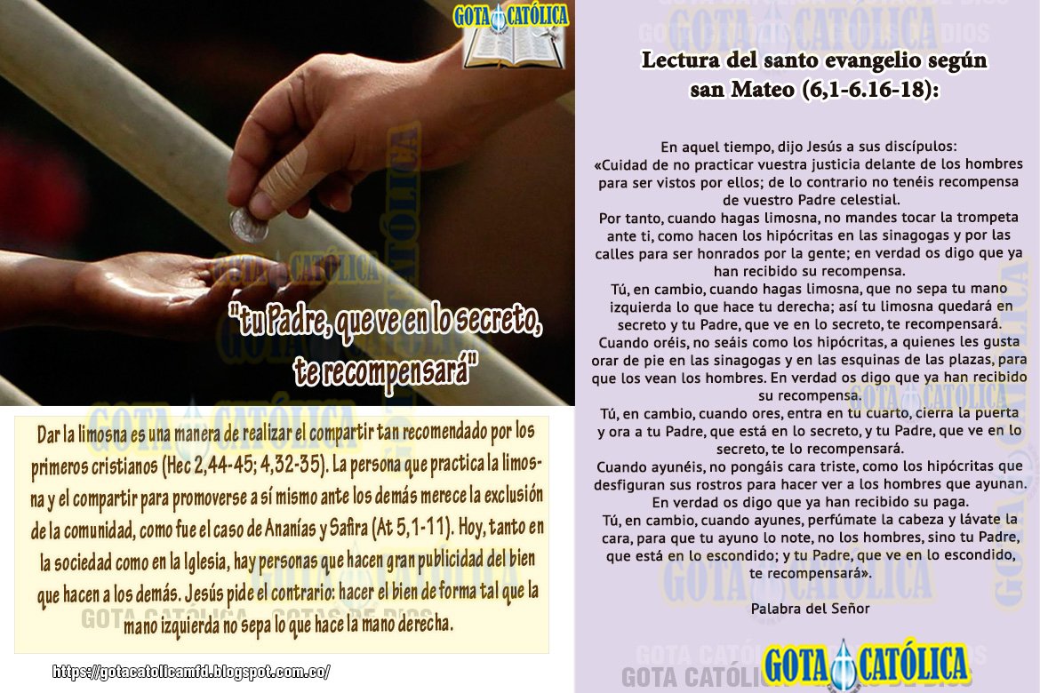 GOTA CATOLICA on Twitter: &quot;#SantosFC #SanPolicarpio #BibleStudy #26febbraio  #26Feb #February #FelizMiercoles #MisaLecturas #26Feb2019 #Mexico #Santos  #Cuaresma Lecturas del Miércoles de Ceniza Miércoles, 26 de febrero de 2020  / Evangelio Lectura del santo