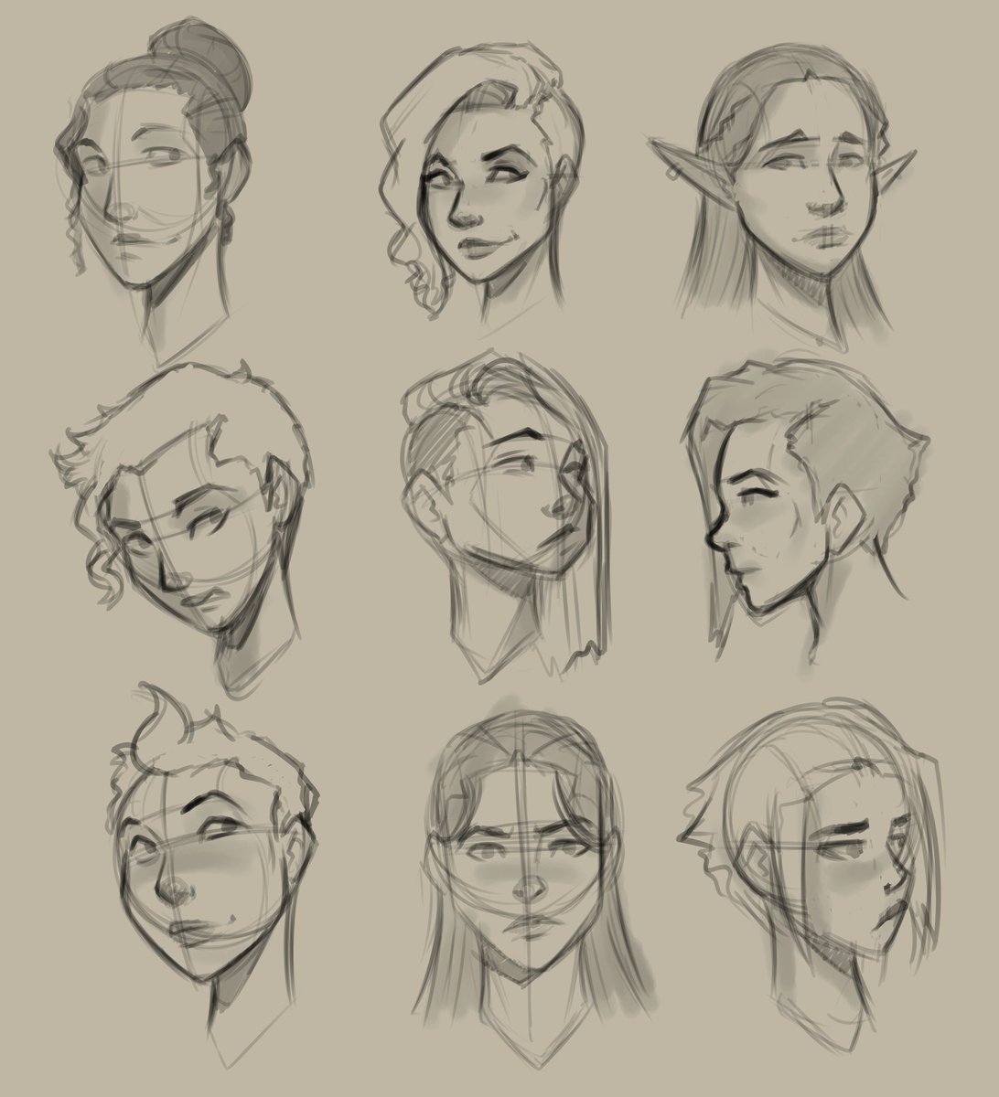 Taylora_art's tweet image. Just some random head sketches #sketchbook #drawing #headstudy