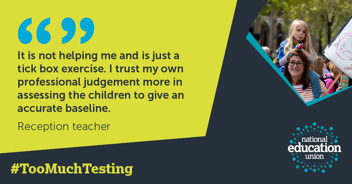 In a new NEU survey, 85% of teachers said their school already has on-entry assessment in Reception, providing them with better information than the new Baseline test. #NoToBaseline 

Read the report in full here👉 bit.ly/2PGjMBx