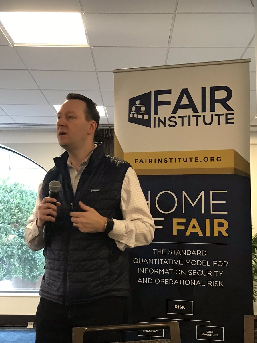 FAIRInstitute's tweet photo. First case study presentation today by @cdporter00 CISO at @FannieMae. #CISO #riskmanagement #riskquantification #NetworkWithFAIR https://t.co/4RNEUpuINL