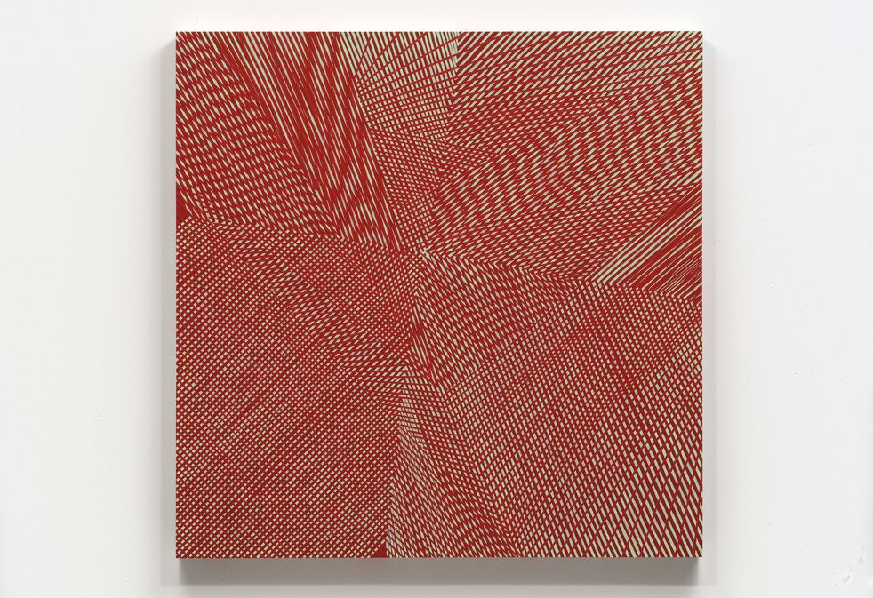 Mel Prest, our CC/AA Artist Highlight, paints lines by hand, and become wobbly strata, accumulating as soft geometry, extending across the panel’s surface and over the edges, creating perceptual puzzles that tangle the illusion of two-dimensional space. 

#melprest #ccaa