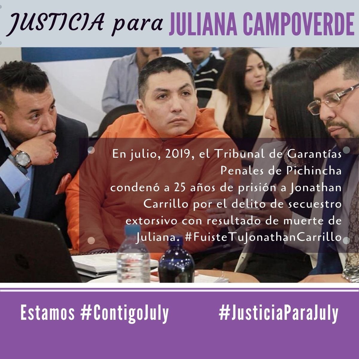 AngelaCedeno_PI's tweet photo. Mañana se realizará la audiencia de apelación en el caso de Juliana Campoverde a las 08h30 en la Corte Provincial de Justicia, sala 12, piso 4. #Quito #Ecuador
El pastor Carrillo también apeló para que se le reduzca la sentencia de 25 años.
#NiUnaMás
#JusticiaParaJuly https://t.co/zkuj9fzHCj