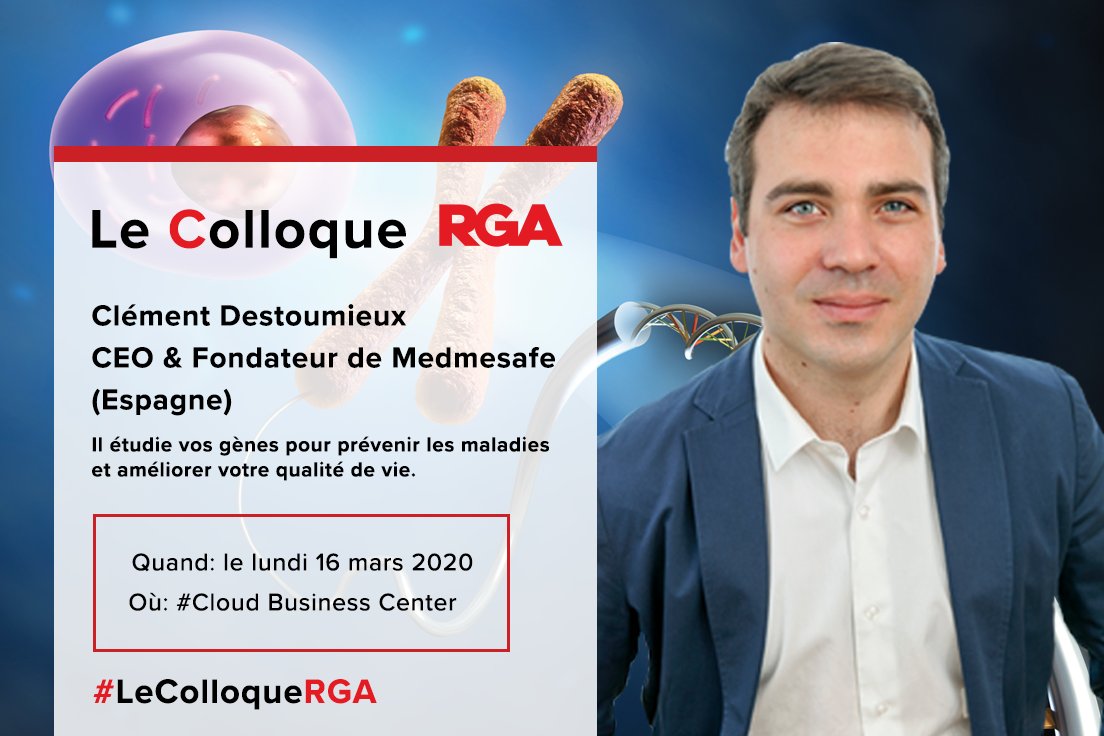 kalydeoo's tweet photo. Fondateur et CEO de @medmesafe Clément Destoumieux viendra présenter sa solution d’analyses génétiques cliniques avec accompagnement médical par vidéo consultation au #LeColloqueRGA.
Informations et inscription sur https://t.co/d9fqnPNEbT
@cdestou @RGA_RE #epigenetic #eHealth https://t.co/ARSxjmIvca