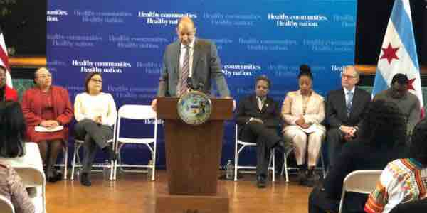 RushMedical's tweet photo. “What is particularly exciting today is that we are in a room full of doers,” RUMC CEO Omar Lateef said at event announcing a $2M @AmerMedicalAssn investment in West Side. Rush began investing $6M in 2017. “We’ve been on the West Side for 180 years and this is our community.” https://t.co/QFE9urh4Bf