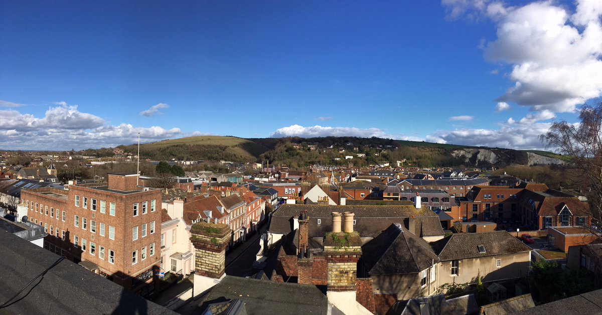 Nice view over Lewes looking east from this afternoon’s roof top survey on the High Street. <a href="/Gradient_purple/">Gradient Consultants</a>