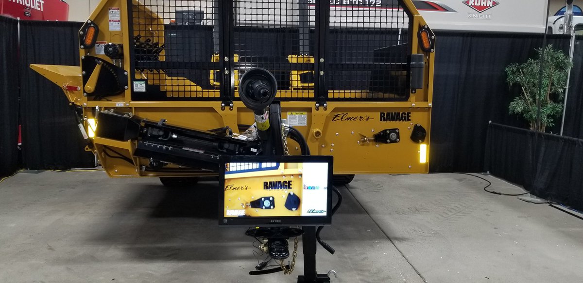 HammerCca's tweet photo. Drop by booth 622 at Ag Expo in Lethbridge to check out the 2020 Ravage bale Processor from Elmer's Mfg. 
#agexpo2020
#ravage
@elmersmfg https://t.co/bVWYFUbxCz