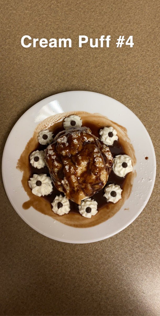 JWPFACS's tweet photo. 2 of 2 ...Help the JWP Baking 101 class in choosing the best plated cream puff. Either comment the number or like the picture. Thank you for helping!#JWP https://t.co/btOdzvETfw