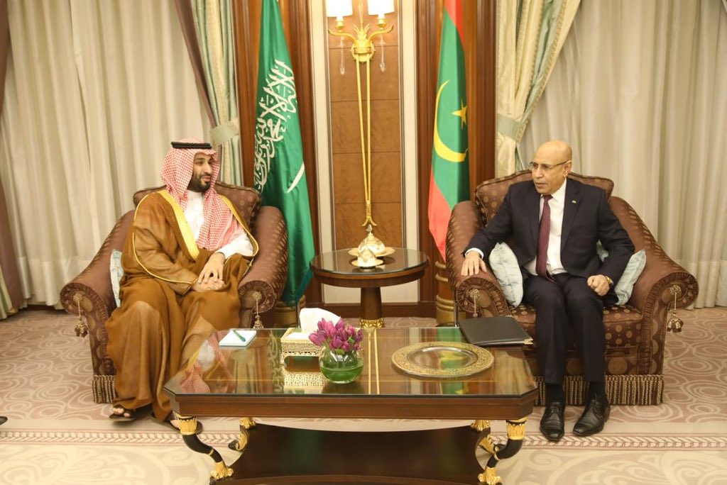 CheikhGhazouani's tweet photo. صاحب السمو الملكي الأمير محمد بن سلمان بن عبد العزيز خصنا بزيارة  كريمة فى مقر إقامتنا، لمسنا منها حرصه على تطوير العلاقات الموريتانية السعودية المبنية على أسس راسخة وتاريخية من التعاون بين بلدينا وشعبينا، ومستوى رفيعا من التنسيق المحكم اتجاه الشؤون الإقليمية والدولية. https://t.co/HdVi9NsBH6