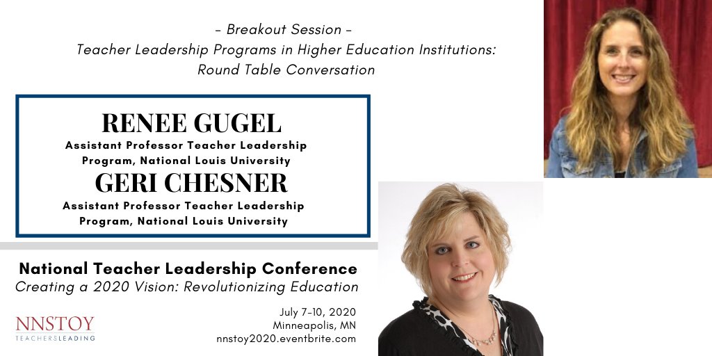 NNSTOY (@nnstoy) on Twitter photo Collaboration is Key for successful Teacher Leadership Programs.
Join Renee Gugel & Geri Chesner from Higher Ed. in a Round Table talk sharing successes & challenges of teacher leader training <a href="/Renee_Gugel/">Renee Gugel, Ed.D</a>
#LoveTeaching <a href="/Renee_Gugel/">Renee Gugel, Ed.D</a> #VoyaTeacherVoices
eventbrite.com/e/2020-nationa…" Collaboration is Key for successful Teacher Leadership Programs.
Join Renee Gugel & Geri Chesner from Higher Ed. in a Round Table talk sharing successes & challenges of teacher leader training <a href="/Renee_Gugel/">Renee Gugel, Ed.D</a>
#LoveTeaching <a href="/Renee_Gugel/">Renee Gugel, Ed.D</a> #VoyaTeacherVoices
eventbrite.com/e/2020-nationa…"
