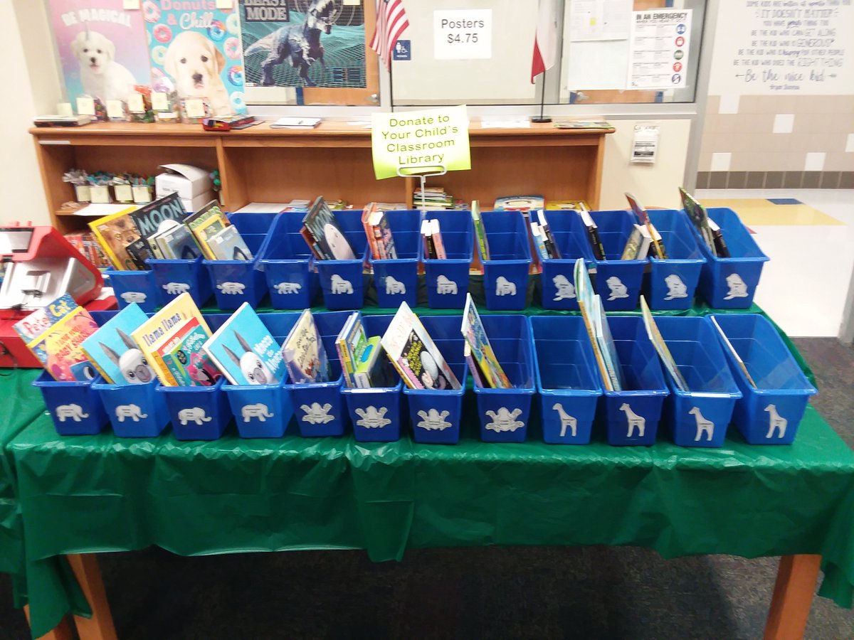 DISDYoungLib's tweet photo. Show your teacher some love and donate a book to their classroom library. Head to the blue bins at the book fair, find your teachers' bin, choose a book or two...or three, and let the cashier know you'd like to donate it to your teacher. @DISDYoung #bestatYES https://t.co/HIbAKjSrOX