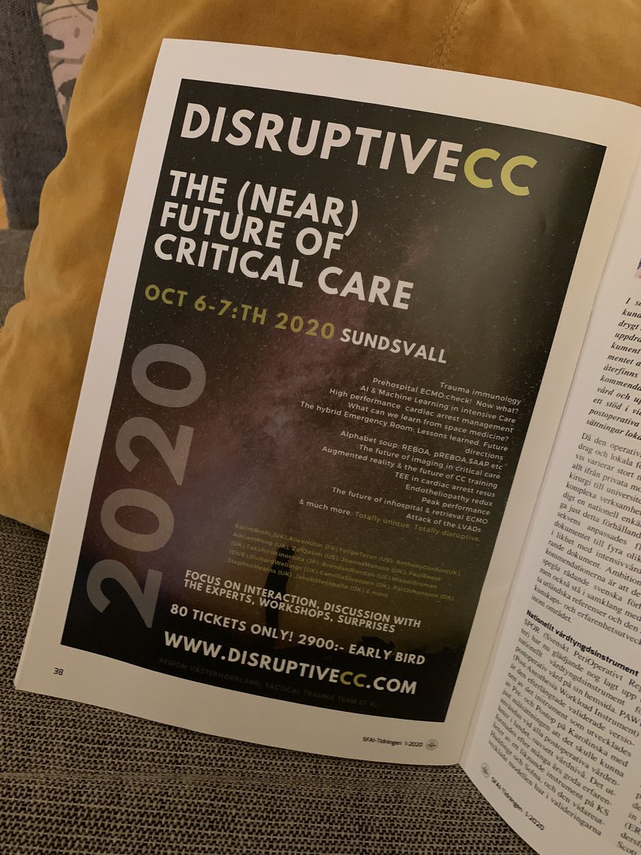 CCDisruptive's tweet photo. Nice to see our #DisruptiveCC ad in print! Don’t miss ”The (near) future of Critical Care” Oct 6-7:th https://t.co/dR9W6WbRJK #CriticalCare #IntensiveCare #experts #workshops #interaction #discussion #networking #boutiquestyle &amp; much more https://t.co/zuwjoAt2uw