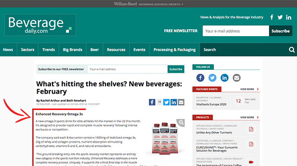 ERSportsDrink's tweet photo. We've recently been featured on @beveragedaily ! Thanks for the coverage and for highlighting our amazing product! Check out the full article https://t.co/02QgnZmzme https://t.co/G08ah7iOSH