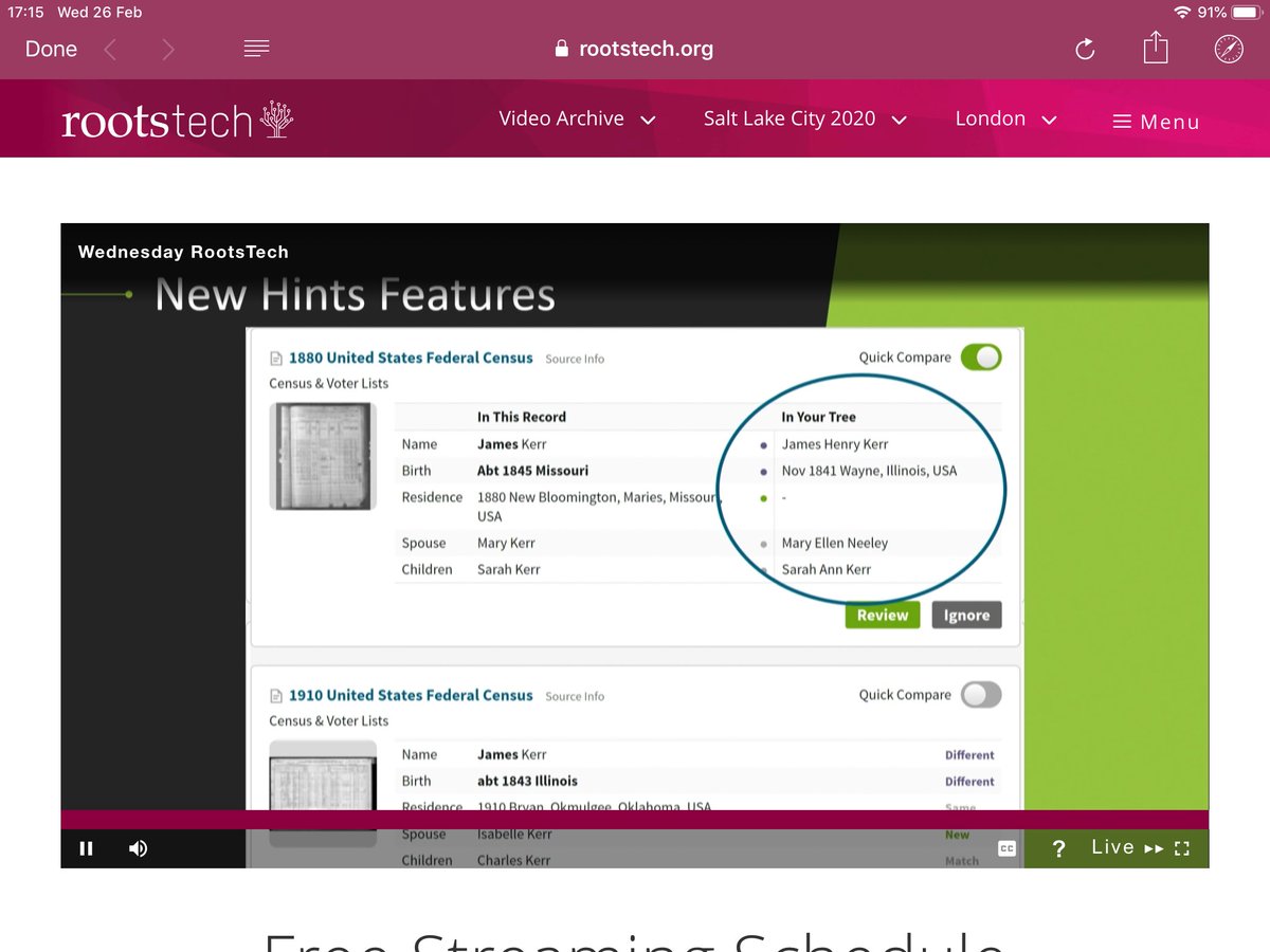 chiddickstree's tweet image. I so love technology, I’m a bit late to the party, but what better than watching a live stream from @RootsTechConf #Rootstech2020 and watching the wonderful @CristaCowan updating us on everything new @Ancestry isn’t this cool #NotAtRootsTech