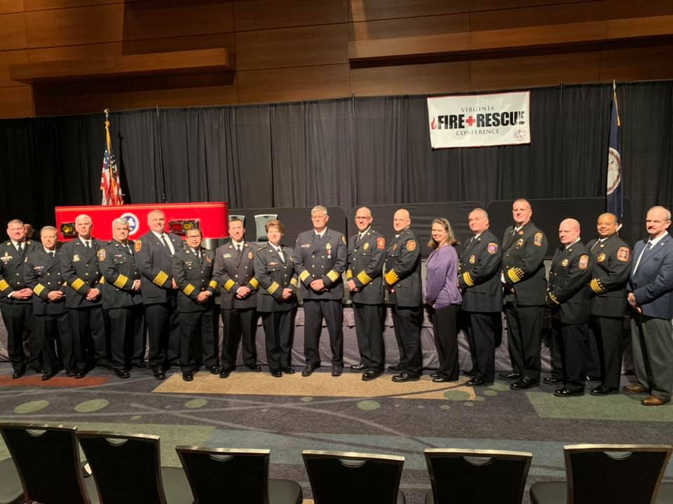 staffcofire's tweet photo. SCFRD attended the 2020 Virginia Fire Chiefs Association Conference where Assistant Chief of Operations Allen Baldwin was recognized for his role as Division 2 Vice President and his service on the VFCA Board of Directors. #SCFRD #vfrc2020 https://t.co/iLImnwOFST