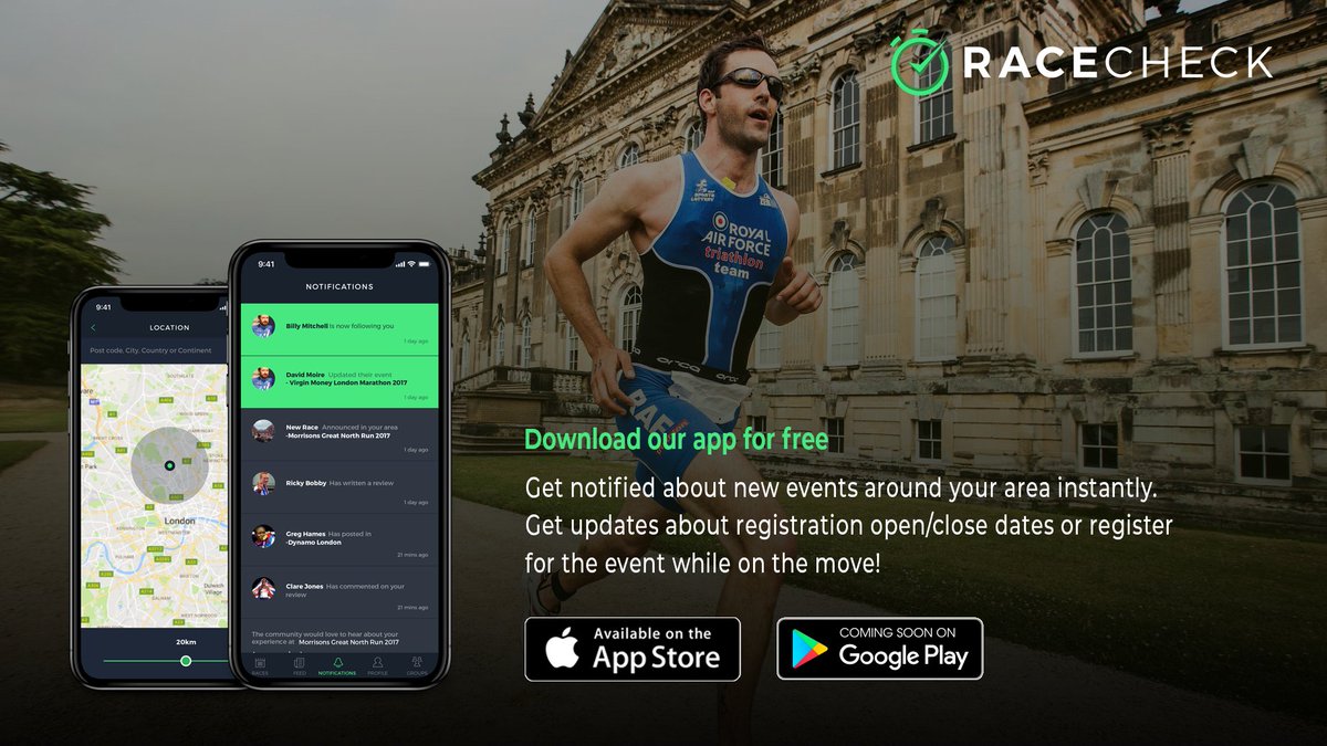 racecheck's tweet photo. Did you know we have an IOS app? 📲
All of our great reviews and races in the palm of your hand. 
Get updates about new events in your area, registration open/close dates or register for the event while on the move!
Available to download from the App Store now!!
#racecheck https://t.co/IJBnpY2Zw0