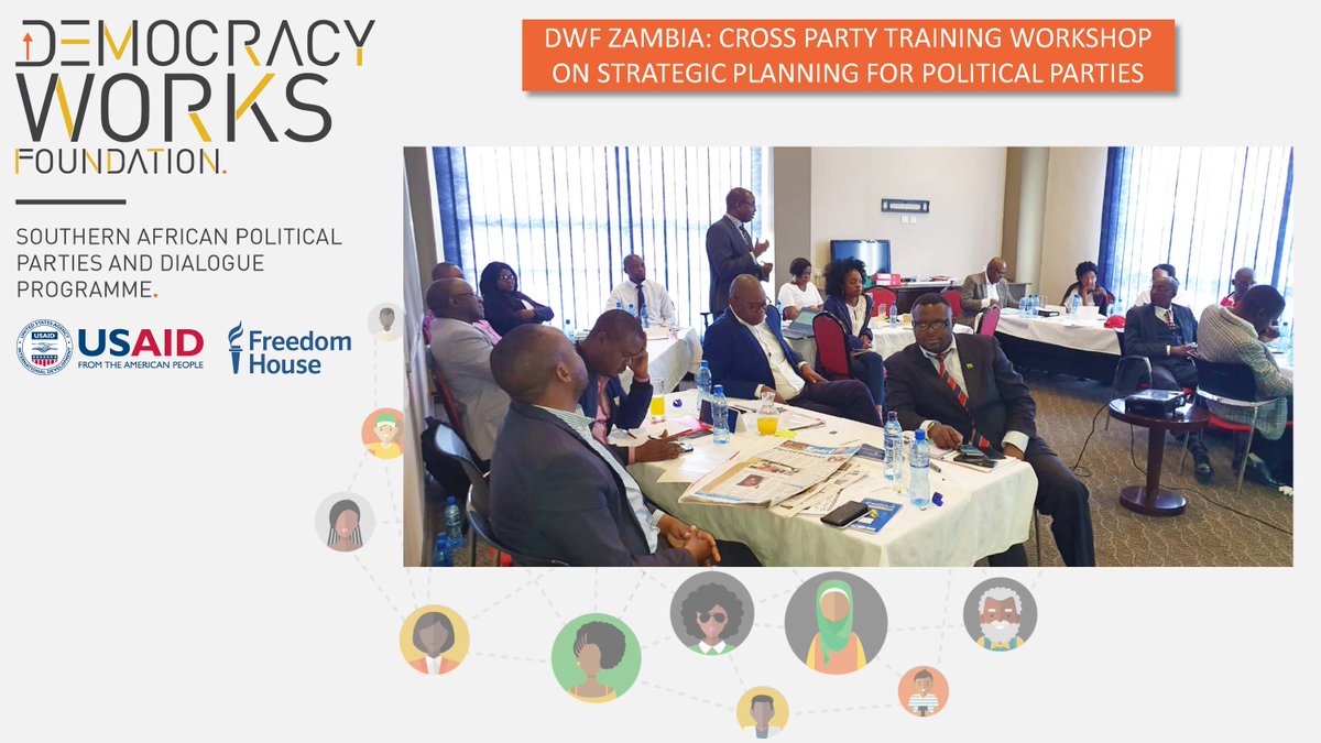 DemocracyWF's tweet photo. Democracy Works Foundation Zambia has organised a two-day training workshop for senior members of political parties. The workshop is aimed at equipping the participants with skills &amp; knowledge on how to facilitate the strategic planning process for a political party.
#dwf #USAID https://t.co/dmn4MqhAFG