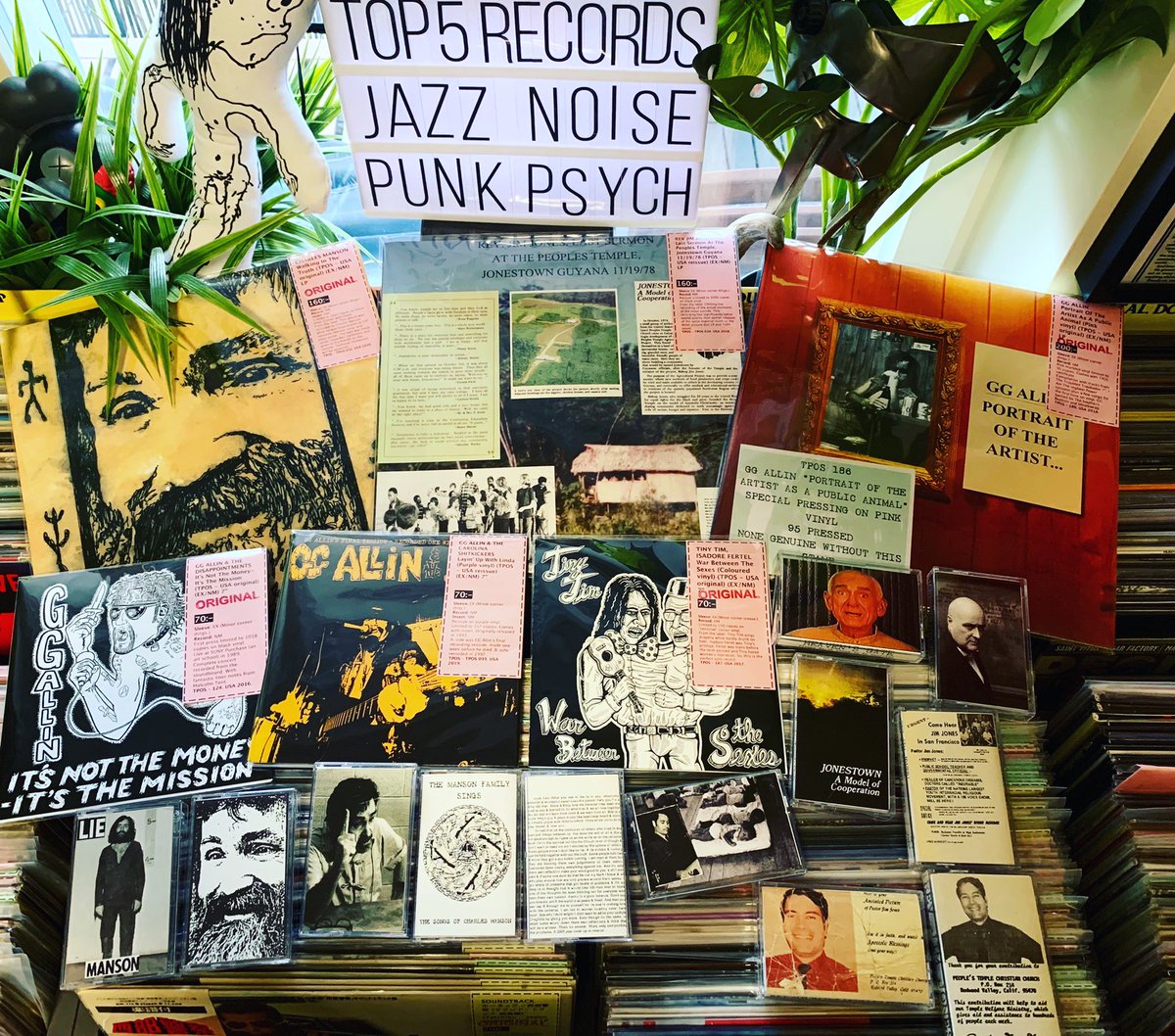 thefiltharchive's tweet image. A lovely update from our friends at TPOS in store now! Tapes and records from Charles Manson, Rev Jim Jones, GG Allin, Tiny Tim, Aleister Crowley and Heaven’s Gate.  topfiverecords.se   #charlesmanson #revjimjones #ggallin #tinytim #heavensgate #aleistercrowley #TPOS