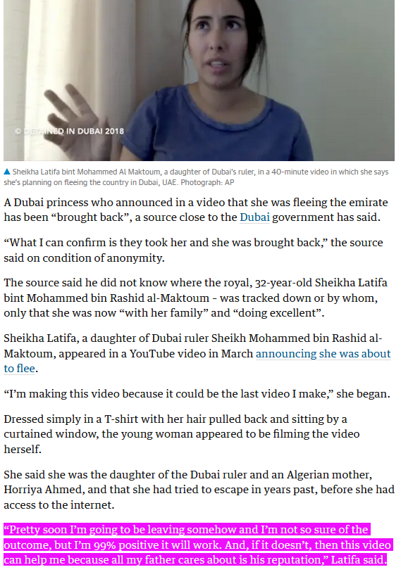 UniteTheVoice's tweet photo. Princess Latifa already stated that his father (ruler of Dubai) only cares about his reputation.
The billionaire of UAE didn't attend a preliminary hearing in July &amp; was absent again for second hearing in Oct. @haighdavid @lruettimann @sanyaburgess
https://t.co/iMY3yeLeSZ https://t.co/3caAH3z47Z